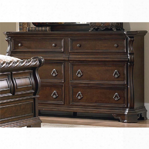 Liberty Furniture Arbor Place 8 Drawer Double Dresser In Brownstone