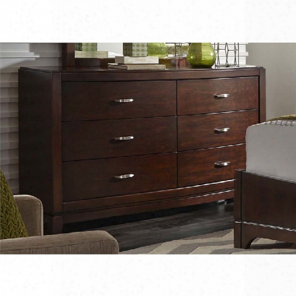 Liberty Furniture Avalon 6 Drawer Dresser In Dark Truffle