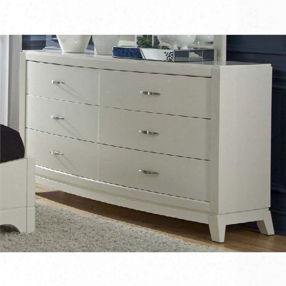 Liberty Furniture Avalon Ii 6 Drawer Dresser In White Truffle