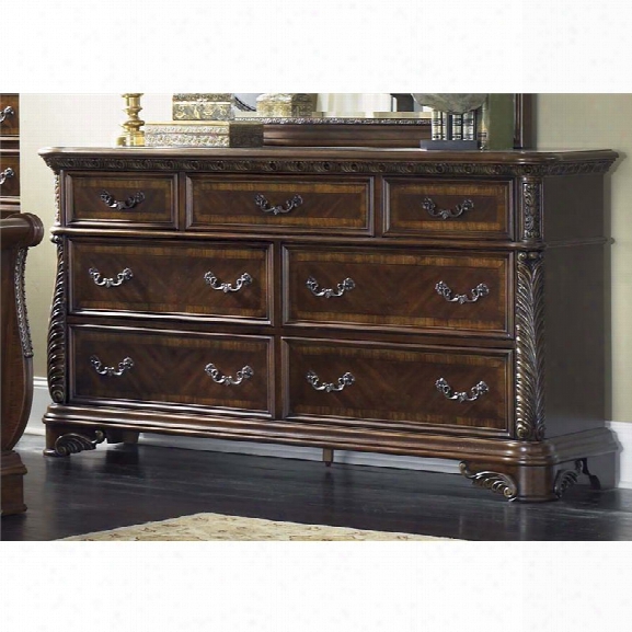 Liberty Furniture Highland Court 7 Drawer Dresser In Rich Cognac