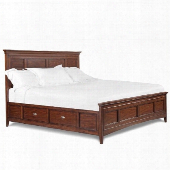 Magnussen Harrison California King Panel Bed With Storage In Cherry