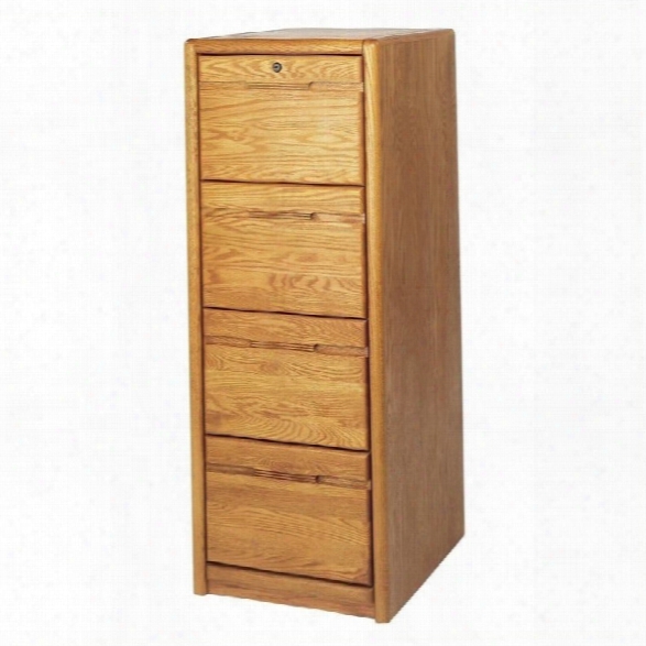 Martin Furniture 4 Drawer Vertical File Cabinet In Oak