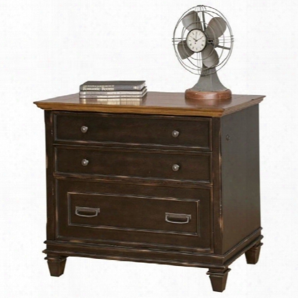 Martin Furniture Hartford File Cabinet In Two Tone Distressed Black