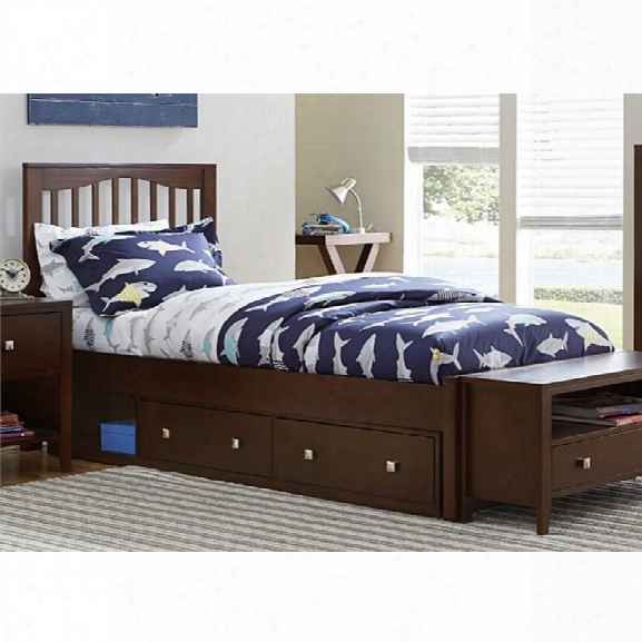 Ne Kids Pulse Full Storage Slat Bed In Chocolate