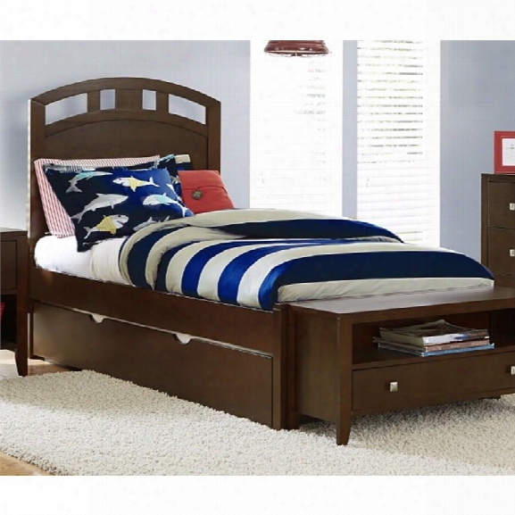 Ne Kids Pulse Twin Panel Bed With Trundle In Chocolate