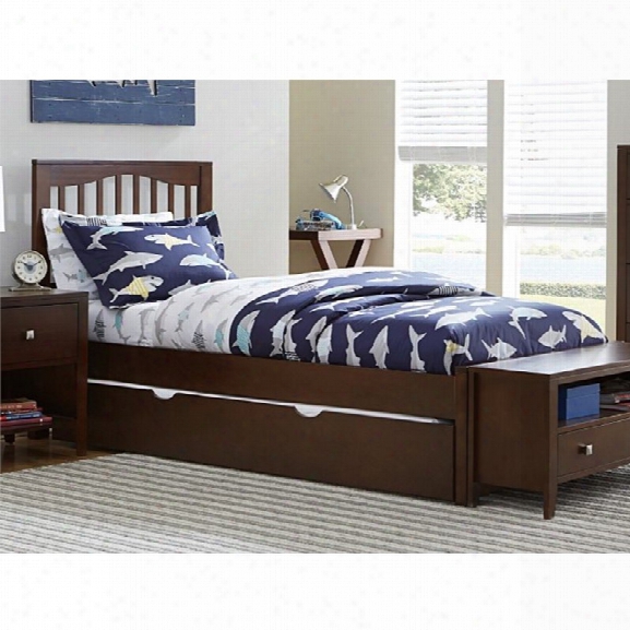 Ne Kids Pulse Twin Slat Bed With Trundle In Chocolate