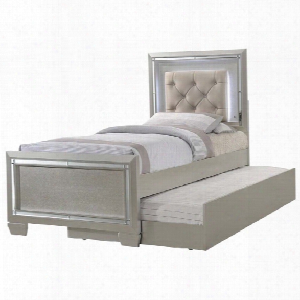 Picket House Furnishings Glamour Youth Twin Panel Bed With Trundle In Champagne