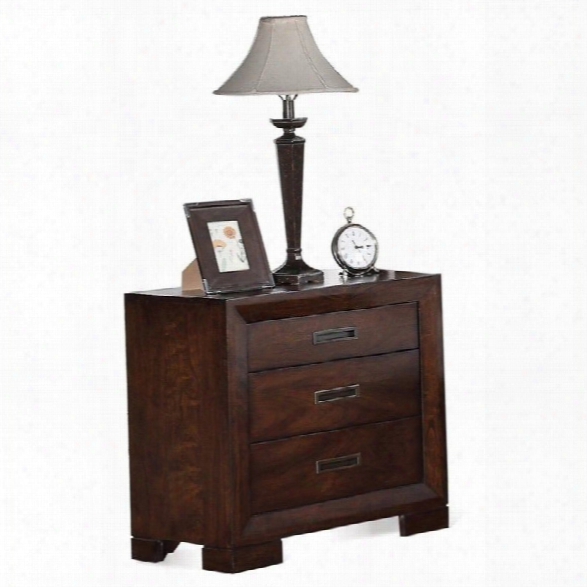 Riverside Furniture Riata Three Drawer Nightstand In Warm Walnut