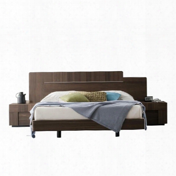 Rossetto Air Platform Bed In Warm Oak-queen