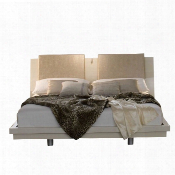 Rossetto Diamond Platform Bed In Ivory-queen