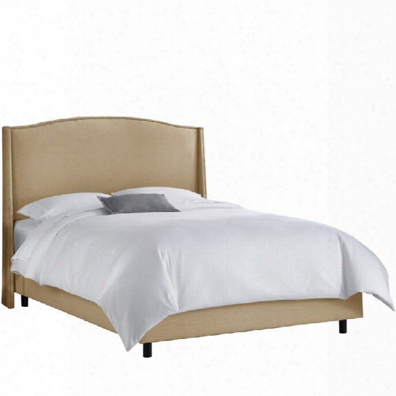 Skyline Furniture Upholstered California King Bed In Linen Sandstone
