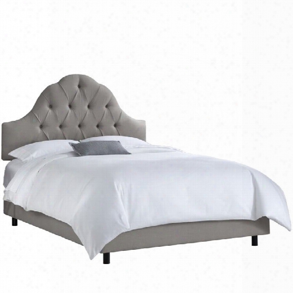 Skyline Upholstered Arched Tufted California King Bed In Gray