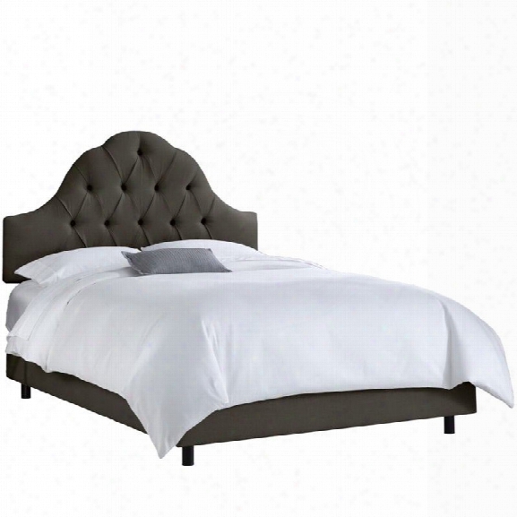 Skyline Upholstered Arched Tufted California King Bed In Slate