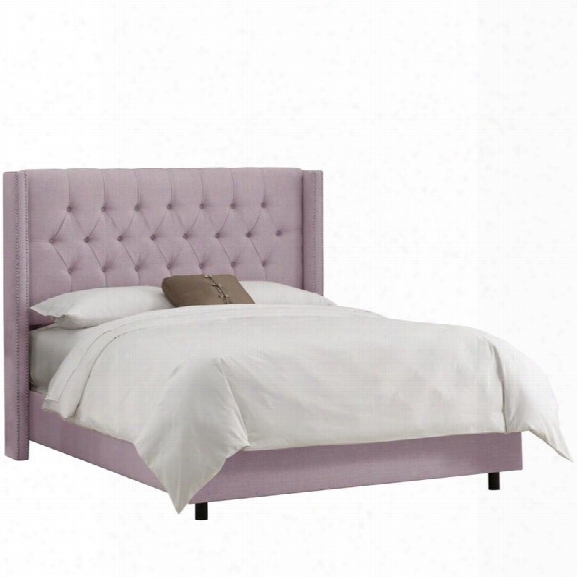 Skyline Upholstered Nail California King Bed In Smokey Quartz