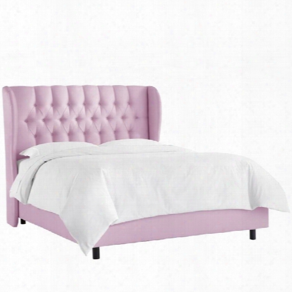 Skyline Upholstered Tufted Wingback California King Bed In Lilac