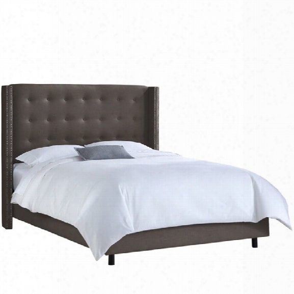 Skyline Wingback Bed In Linen Cindersmoke-full