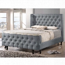 Baxton Studio Francesca Tufted Queen Panel Platform Bed in Gray