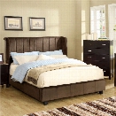 Furniture of America Trichtone Padded King Bed in Dark Brown