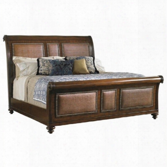 Tommy Bahama Home Landara Palmera Sleigh Bed In Rich Tobacco-queen