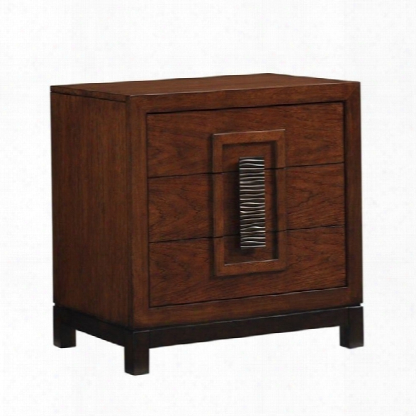 Tommy Bahama Island Fusion Isabela Wood Nightstand In Dark Hickory