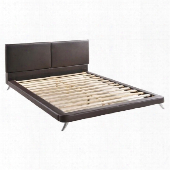 Zuo Rivette Faux Leather Upholstered King Panel Bed In Espresso