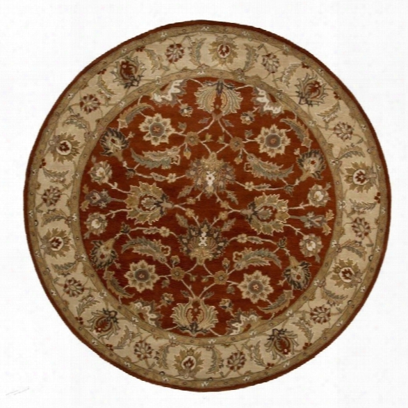 Jaipur Rugs Mythos 8' X 8' Round Hand Tufted Wool Rug In Red And Taupe