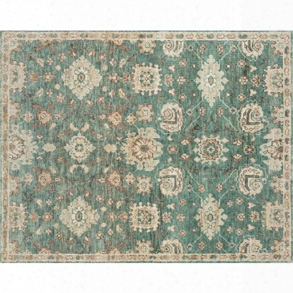 Loloi Empress 12' X 15' Hand Knotted Jute Rug In Aqua And Beige