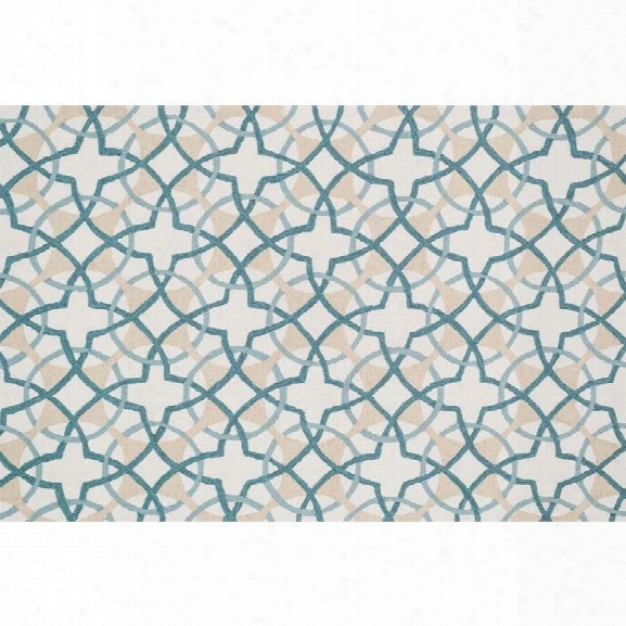 Loloi Francesca 7'6 X 9'6 Hand Hooked Rug In Ivory And Teal