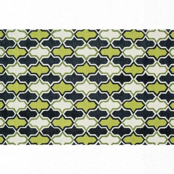 Loloi Weston 7'9 X 9'9 Hand Tufted Wool Rug In Lime And Charcoal