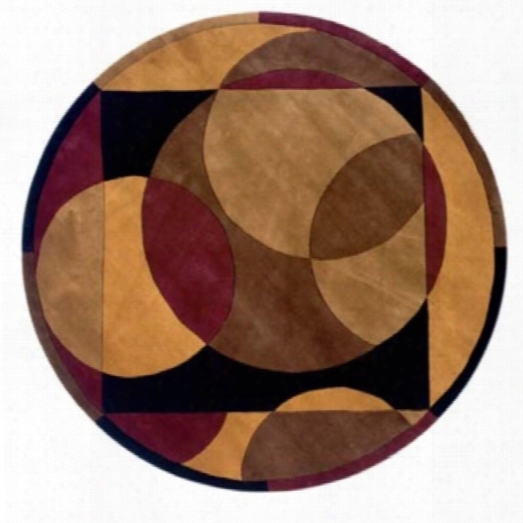 Momeni New Wave 7'9 X 7'9 Round Rug In Brown