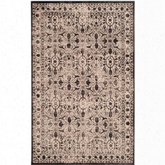 Safavieh Brilliance 9' X 12' Power Loomed Rug In Creme And Black