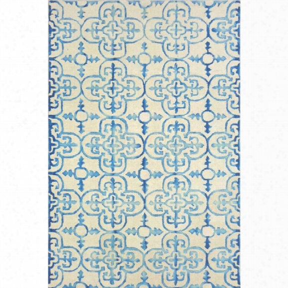 Safavieh Dip Dye 10' X 14' Hand Tufted Wool Rug In Ivory And Turquoise