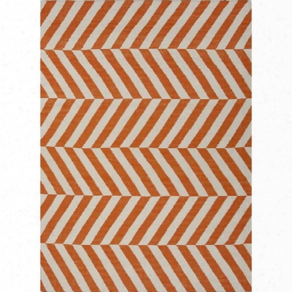 Jaipur Rugs Maroc 8' X 10' Flat Weave Wool Rug In Orange And Ivory