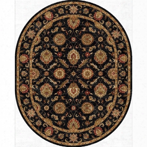 Jaipur Rugs Mythos 8' X 10' Oval Hand Tufted Wool Rug In Black And Red