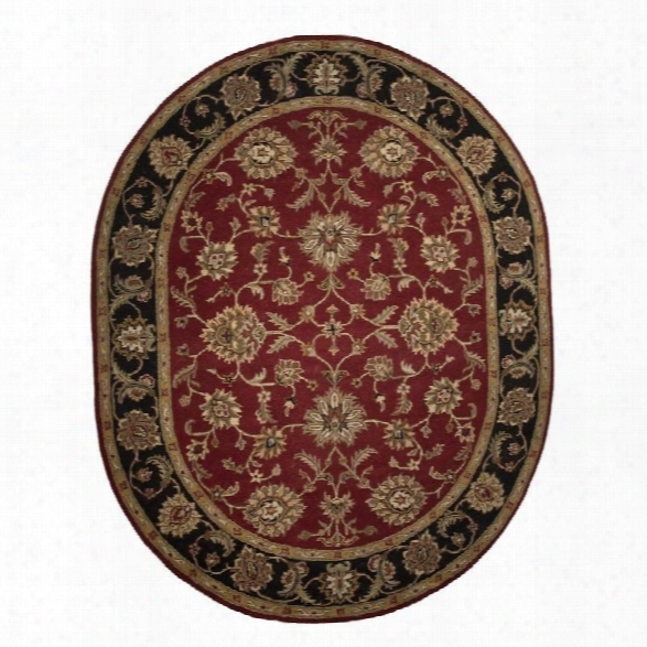 Jaipur Rugs Mythos 8' X 10' Oval Hand Tufted Wool Rug In Red And Black