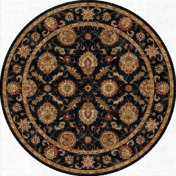 Jaipur Rugs Mythos 8' X 8' Round Hand Tufted Wool Rug In Black And Red