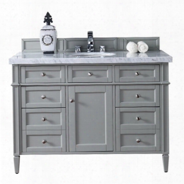 James Martin Brittany 48 Single Bathroom Vanity In Gray-2cm Absolute Black Rustic