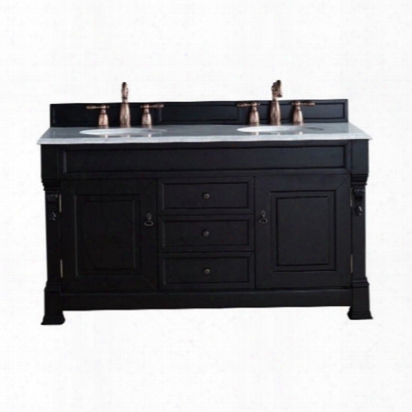 James Martin Brookfield 60 Double Bathroom Vanity In Black-2cm Absolute Black Rustic