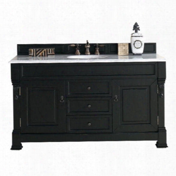 James Martin Brookfield 60 Single Bathroom Vanity In Black-2cm Galala Beige