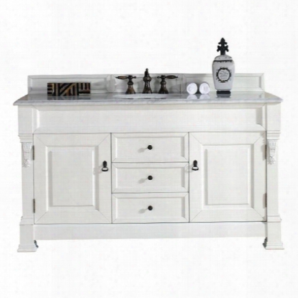 James Martin Brookfield 60 Single Bathroom Vanity In White-2cm Galala Beige