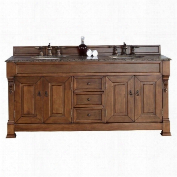 James Martin Brookfield 72 Double Bathroom Vanity In Oak-2cm Carrera White