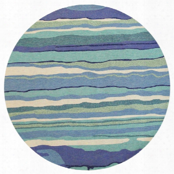 Kas Harbor 7'6 Round Hand-made Rug In Ocean