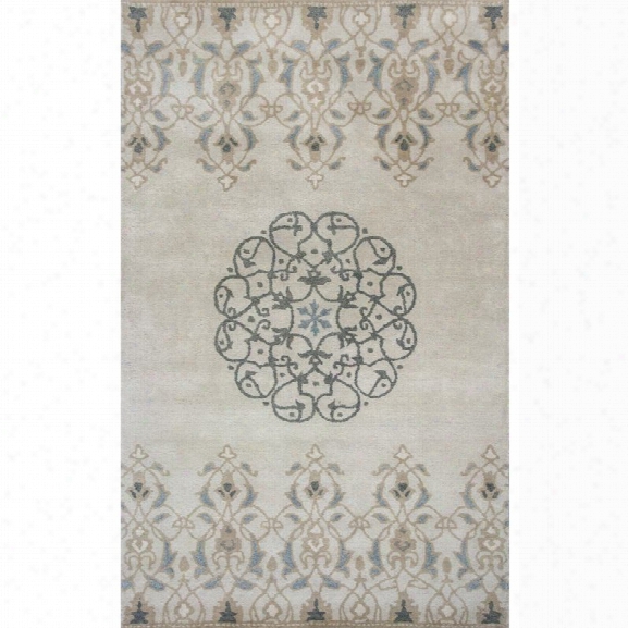 Kas Samara 5'6 Round Hand-tufted Wool Rug In Ivory