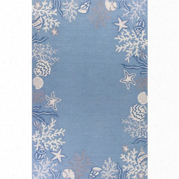 Kas Sonesta 7'6 X 9'6 Hand-hooked Rug In Sea Blue