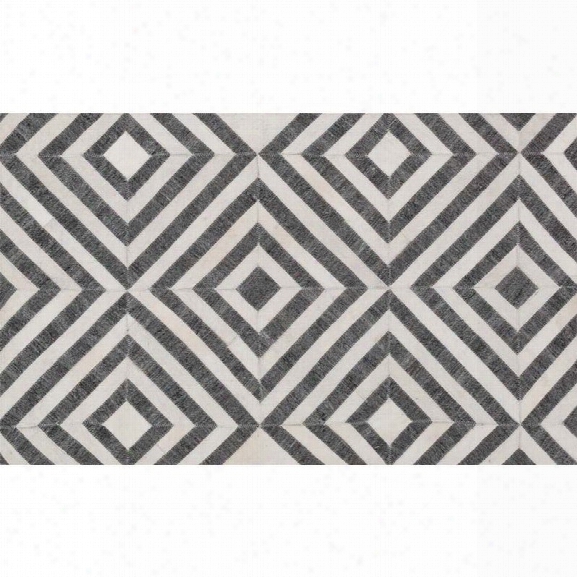 Loloi Dorado 2'6 X 8' Hide Rug In Charcoal And Ivory