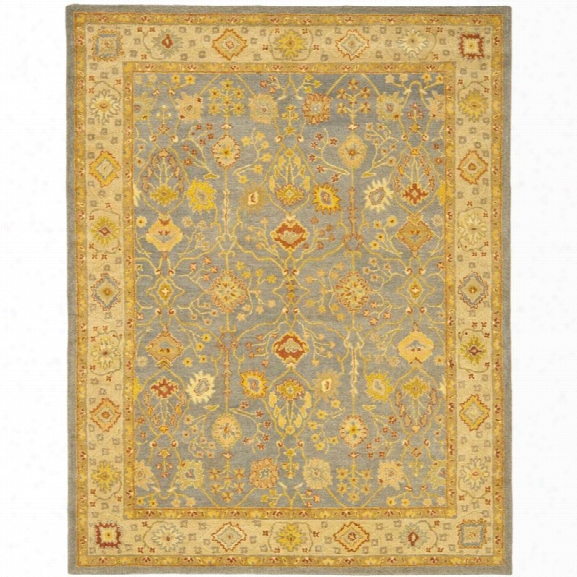 Safavieh Antiquity 12' X 18' Hand Tufted Wool Rug In Blue And Ivory