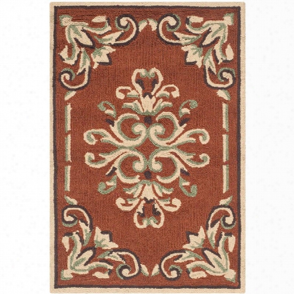 Safavieh Durarug 9' X 12' Hand Hooked Polypropylene Rug In Rust