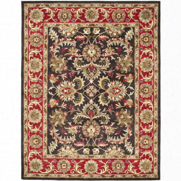 Safavieh Heritage 8'3 X 11' Hand Tufted Wool Rug In Chocolate And Red