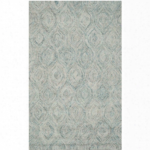 Safavieh Ikat 8'9 X 12' Hand Tufted Wool Rug In Ivory And Sea Blue