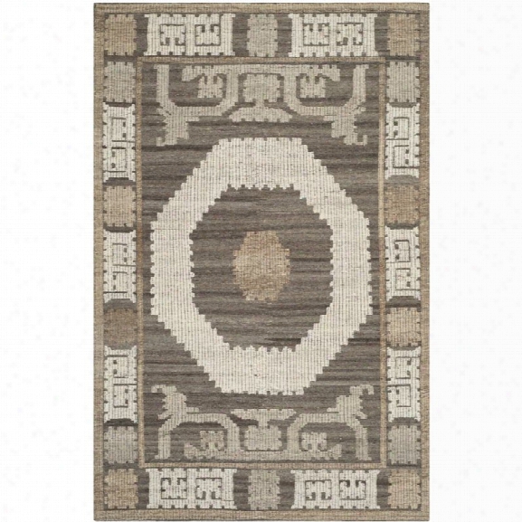 Safavieh Kenya 9' X 12' Hand Knotted Wool Pile Rug In Ivory And Brown